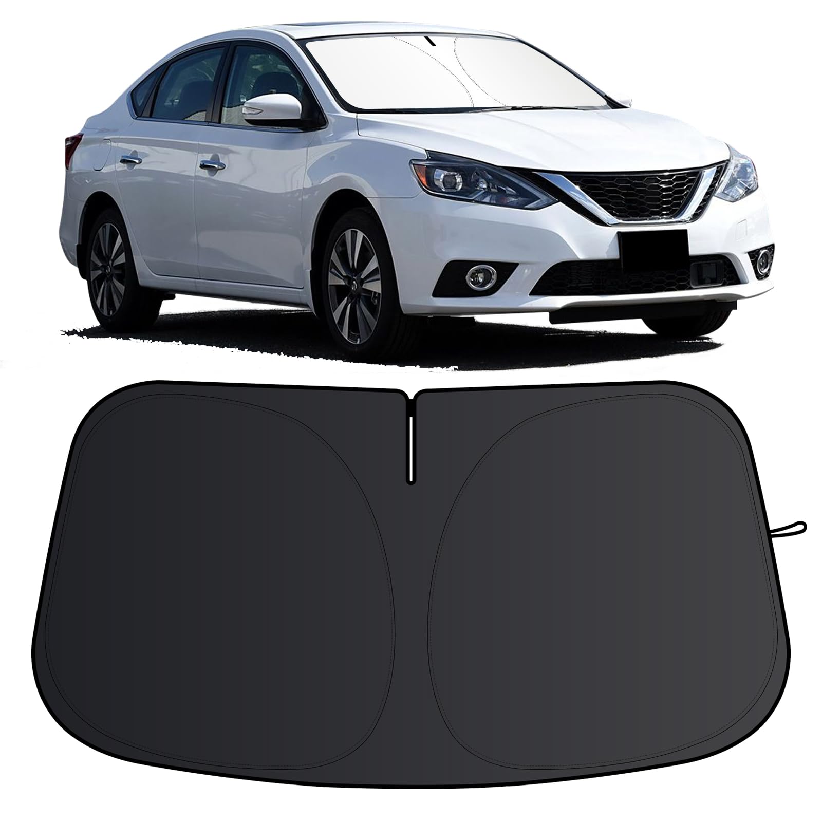 Windshield Sun Shade for Nissan Sentra 2014-2019 Foldable Sun Visor Protector for Sentra Accessories Sunshade Car Front Window Sunshades Blocks UV