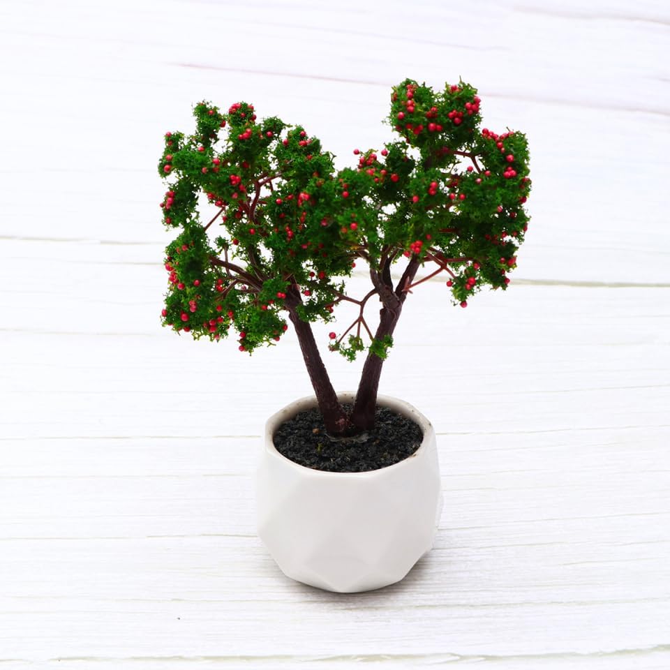 EXCEART Tree Model 3.14In Miniature Landscape Trees Simulation Scenery Model for DIY Home Indoor Decoration 10-Pack Green Accessory