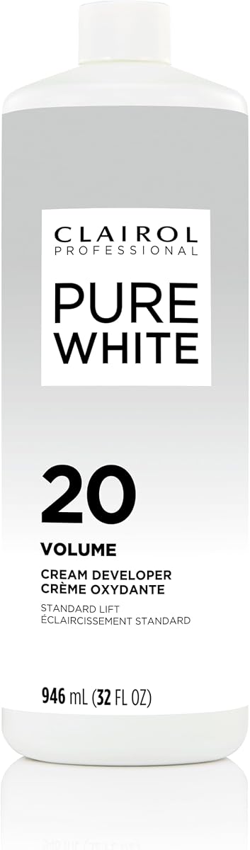 Clairol Professional Pure White Desarrolladores de cabello de 20 volúmenes | Para aclarar y cubrir canas