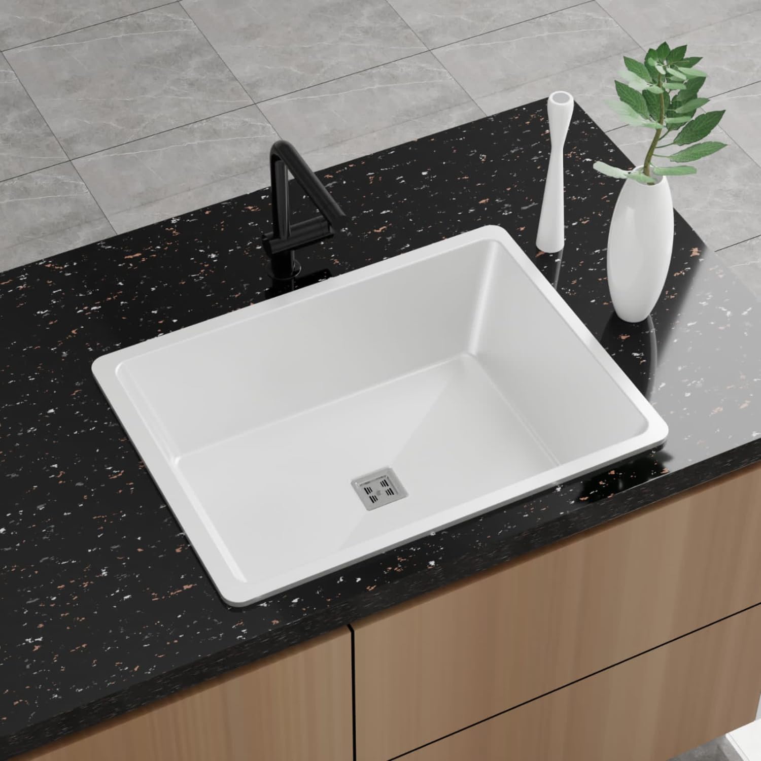 QUALITO Quartz Kitchen Sink - Durable & Soundproof -14