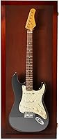 Vista 23 de PENNZONI Vitrina de guitarra eléctrica, estuche acrílico montado en la pared con marco de madera dura y fieltro blanco