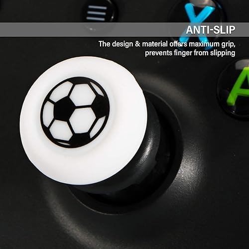 Miniatura 5 de Playrealm FPS Thumbstick Extender & Printing Rubber Silicone Grip Cover 2 Sets for Xbox Series XS & Xbox One Controller(Soccer)
