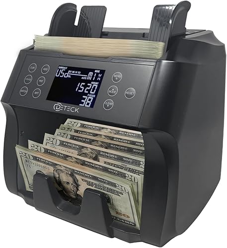 Miniatura 7 de DETECK DT500 Contador de dinero de denominación mixta, multimoneda, contador de facturas 2CISUVIRMGMT detección de falsificaciones, número de serie