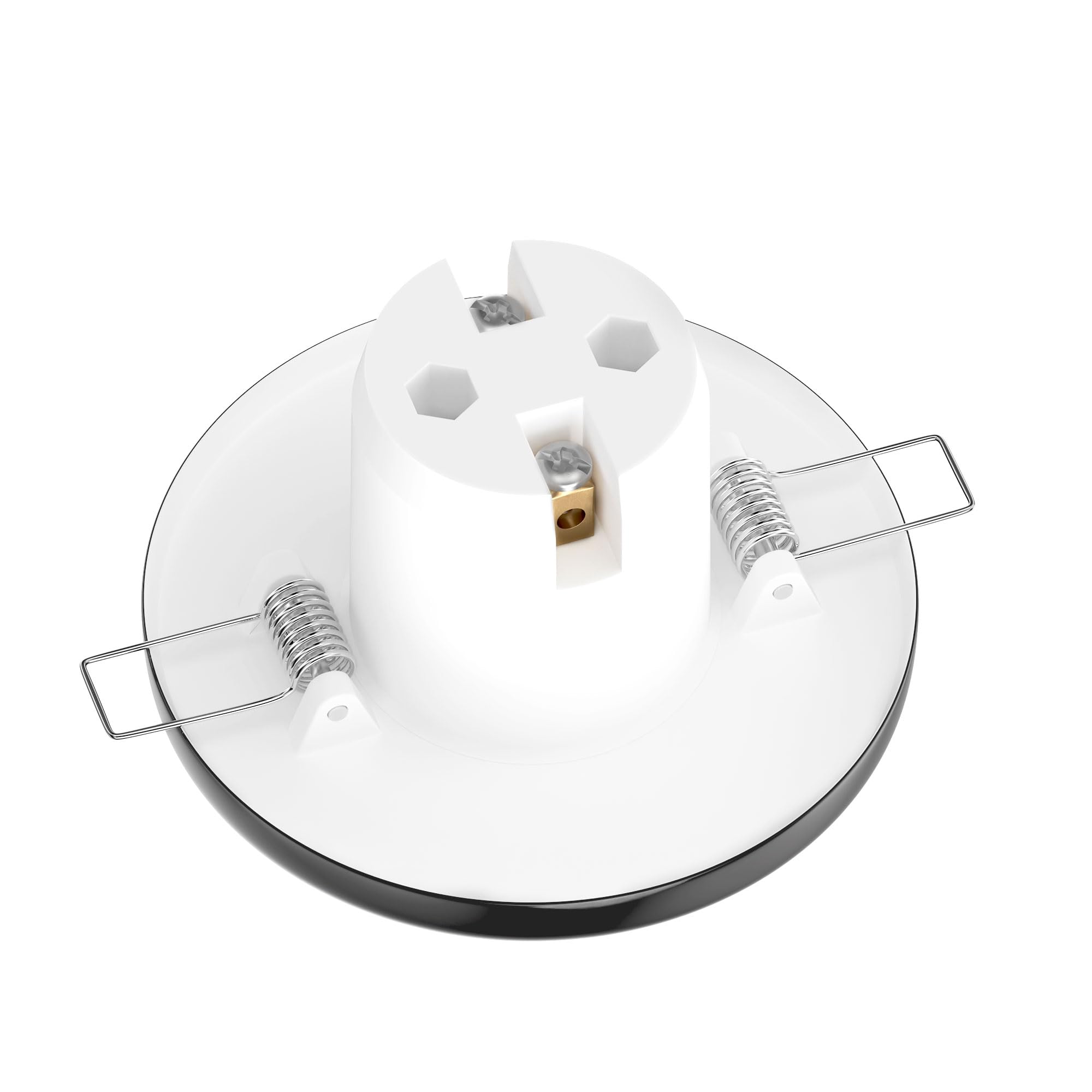 ledscom.de 10x plafonnier encastré TELA, porcelaine, noir brillant, rond, 99mm Ø, 1x E27 max. 60W