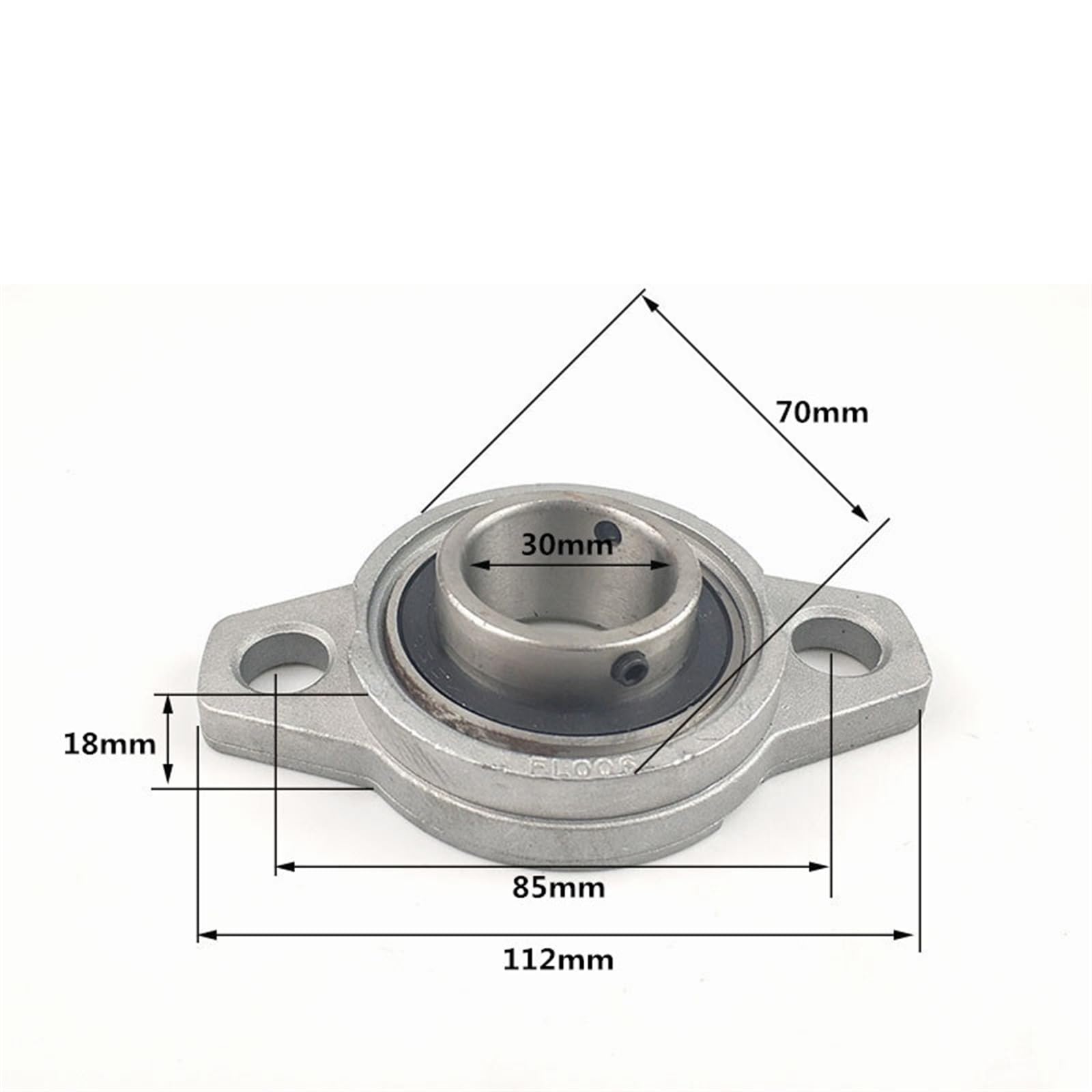 MIELEU Mounted Bearing Cuscinetti 2 Pezzi KFL006 Cuscinetto autoallineante con alloggiamento in ghisa Montato da 30 mm for Ball Bearing Skate Bearings