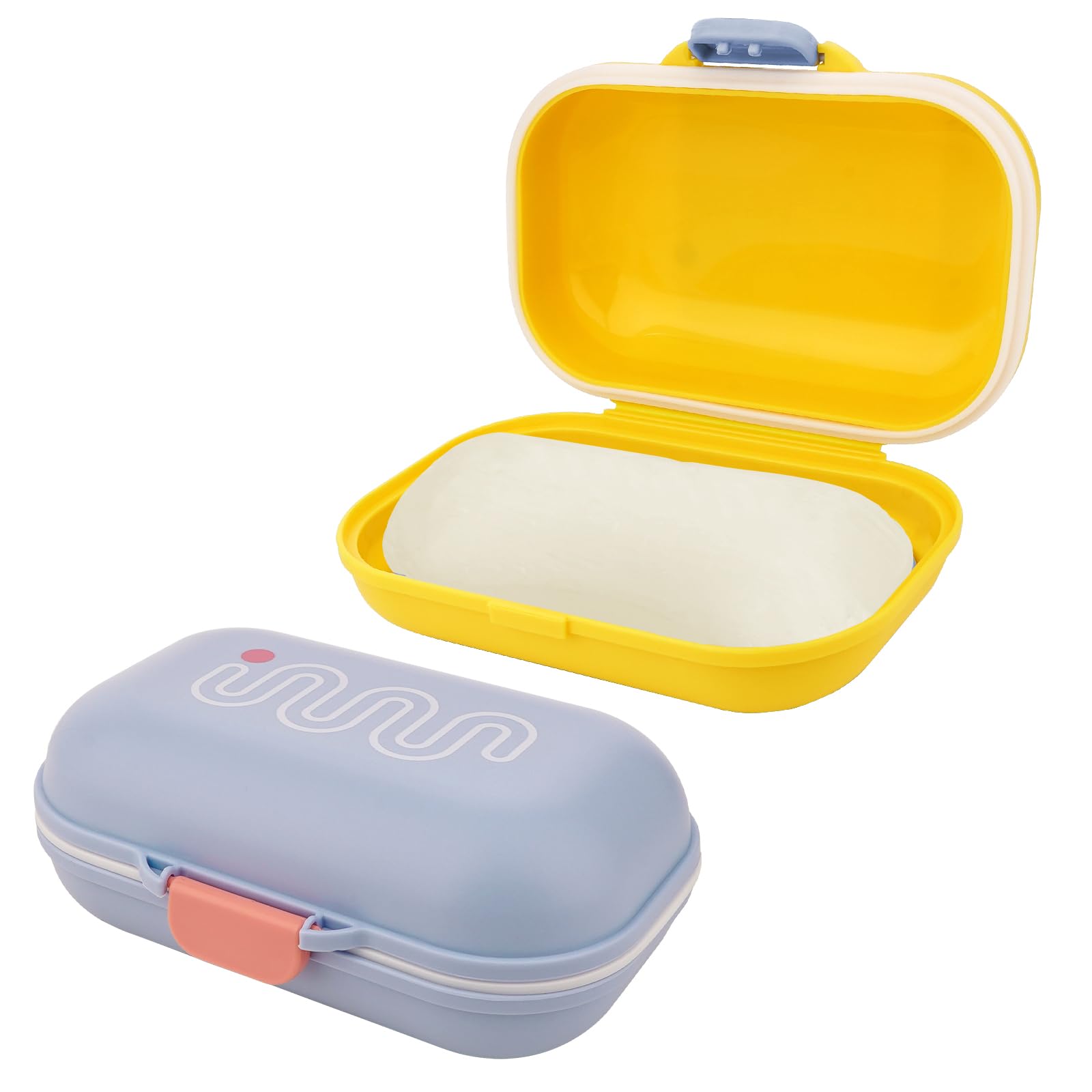 Adorila 2 Pack Leakproof Travel Soap Container, Portable Soap Case with Removable Draining Layer