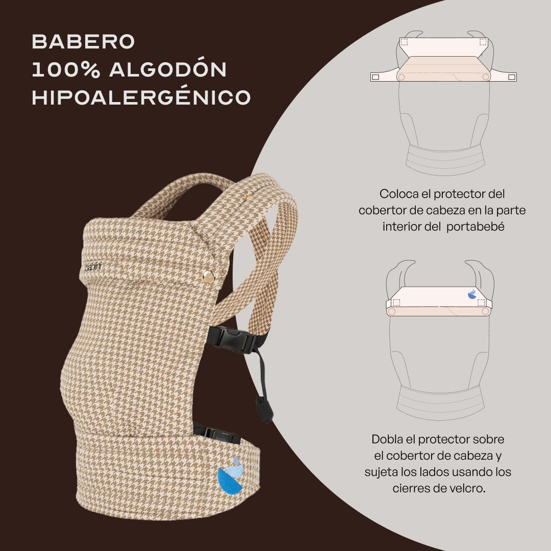 Mochila Portabebés Ergonómica Unisex, Babero Extraíble Hipoalergénico, Soporte Cómodo para Bebés de 3.2kg a 16kg - Lavable a Máquina, Transpirable, Múltiples Posiciones de Porteo