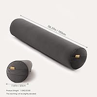 Vista 2 de Almohada larga para la cama – Almohada de refuerzo redonda para adultos, almohada corporal para dormir, soporte ergonómico, 39.37 x 7.87 pulgadas