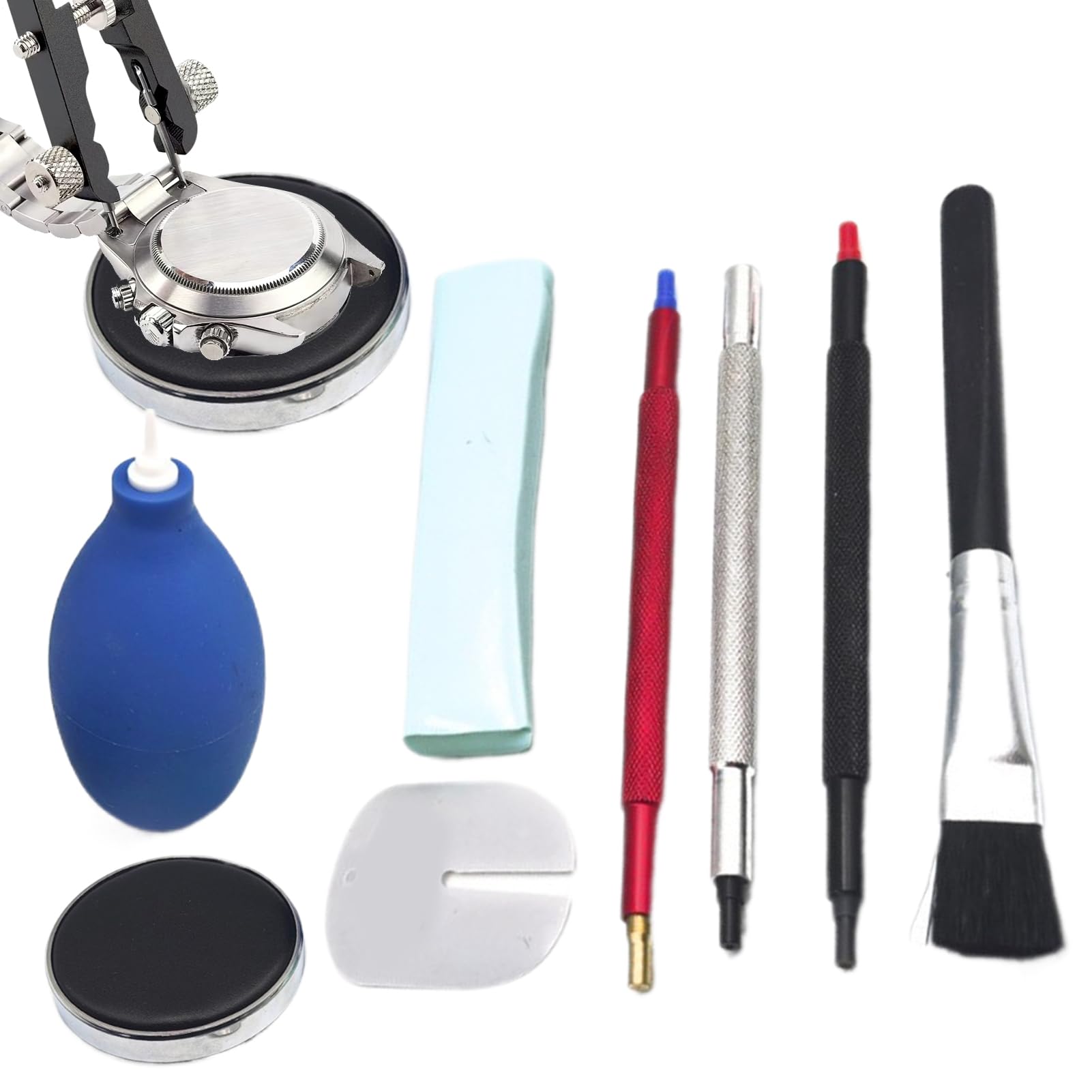 Kit de limpieza para relojes para solucionar la suciedad y ajustar eslabones sueltos 8