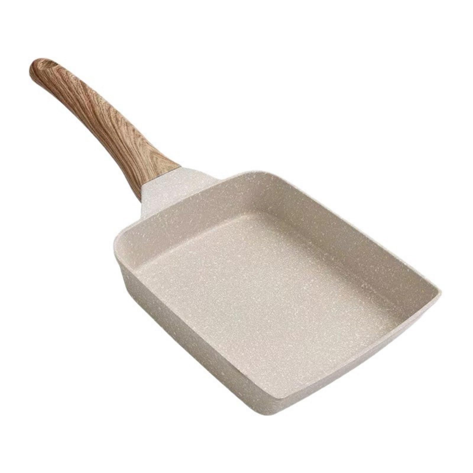 Tamagoyaki Pan Nonstick, Oven Safe Japanese Omelette Pan with Detachable Handle, All Stovetops Compatible (White Tamagoyaki)