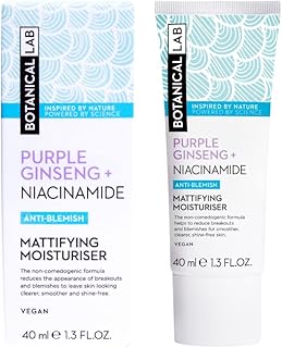 Botanical Lab Purple Ginseng + Niacinamide Anti-Blemish Mattifying Moisturiser 40ml | Minimises the appearance of pores & reduces shine to leave skin looking mattified