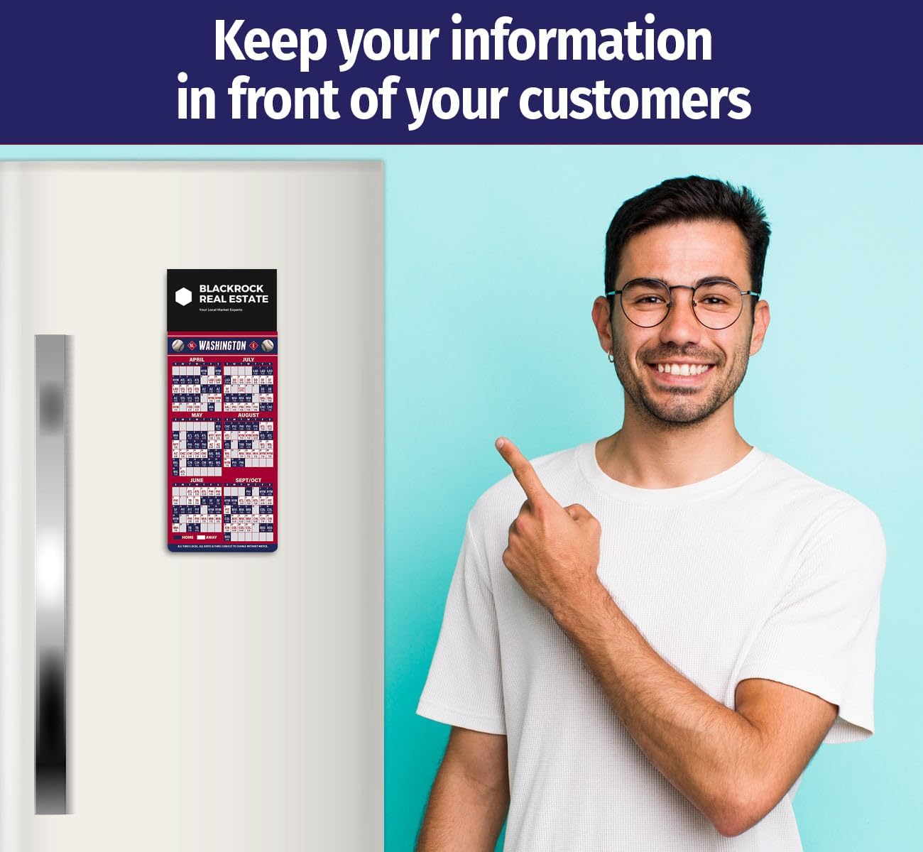 ZOCO 2026 Pro Baseball Sports Schedule (Washington) - 50/100/300 Quantity - Add Your Business Card - Fridge Magnets - Promotional Item, Business Advertising Products