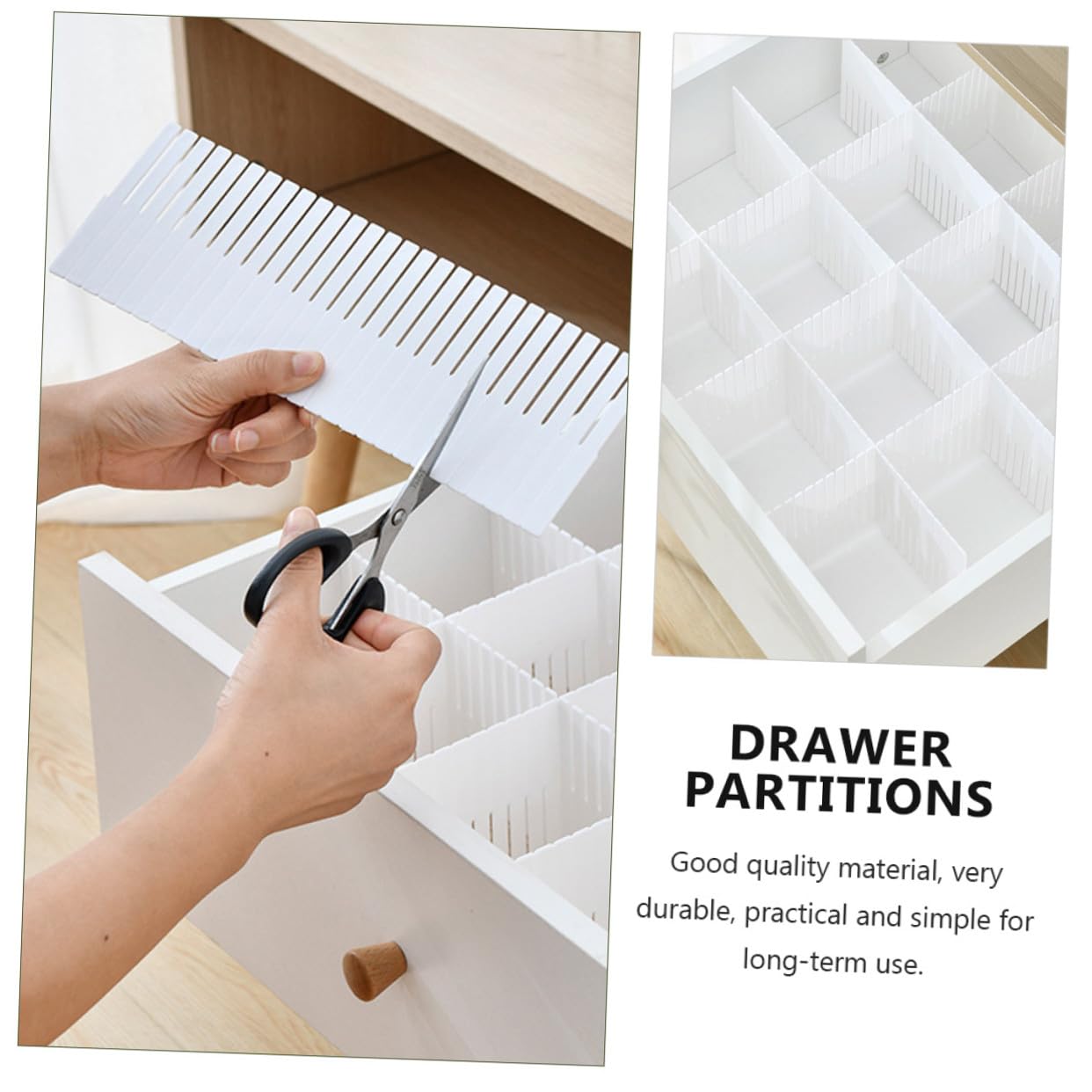 jojofuny Divisori per Cassetti 38X11 CM Set da 10 Pezzi Pannelli Separatori Modulari per Organizzazione Casa Divisori per Biancheria Intima e Calzini Scomparti Personalizzabili