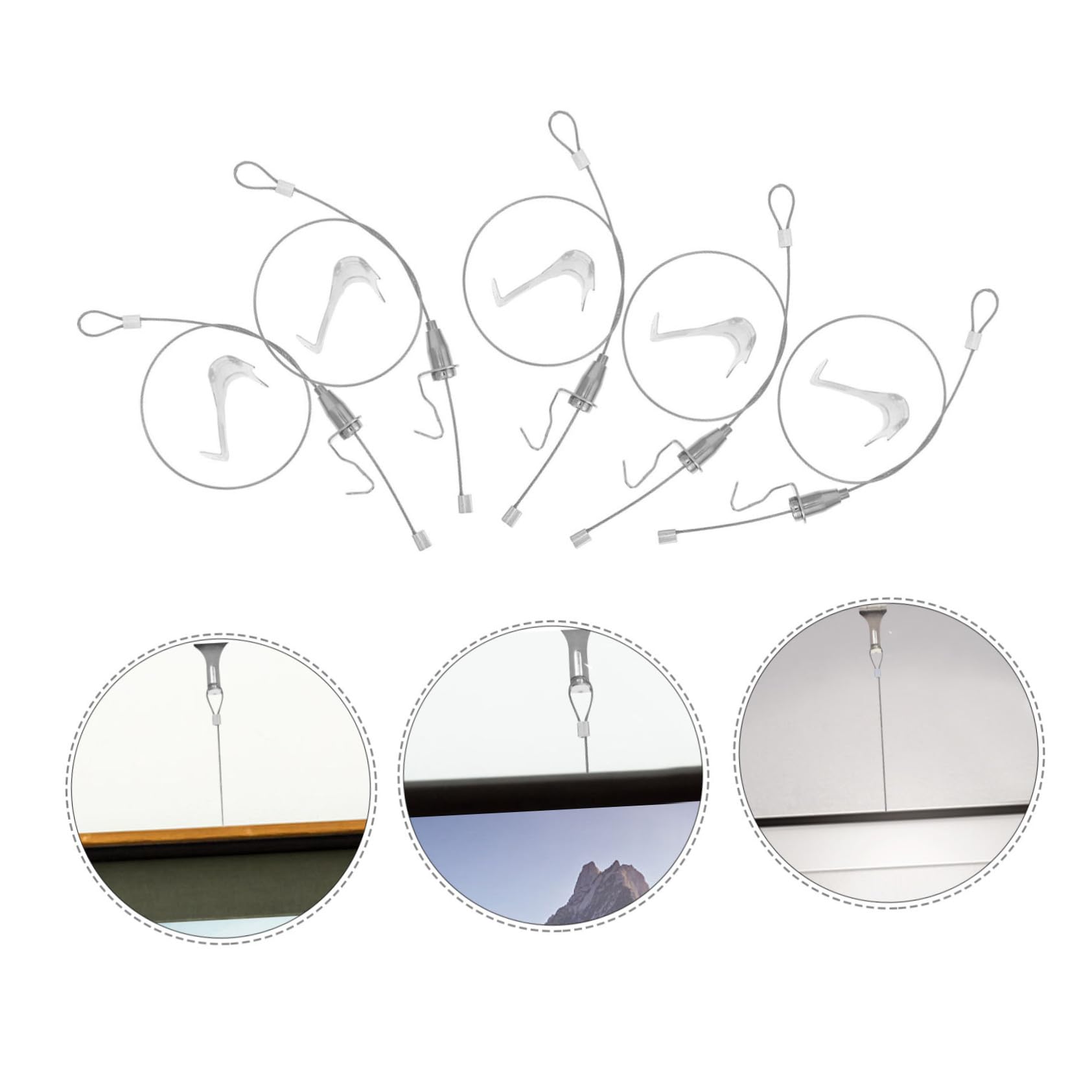 Kisangel Kit para Colgar Cuadros 10 Sets Ganchos de Acero Inoxidable Ajustables y Fáciles de Instalar Sistema para Colgar Obras de Arte en Exhibiciones y Galerías Públicas