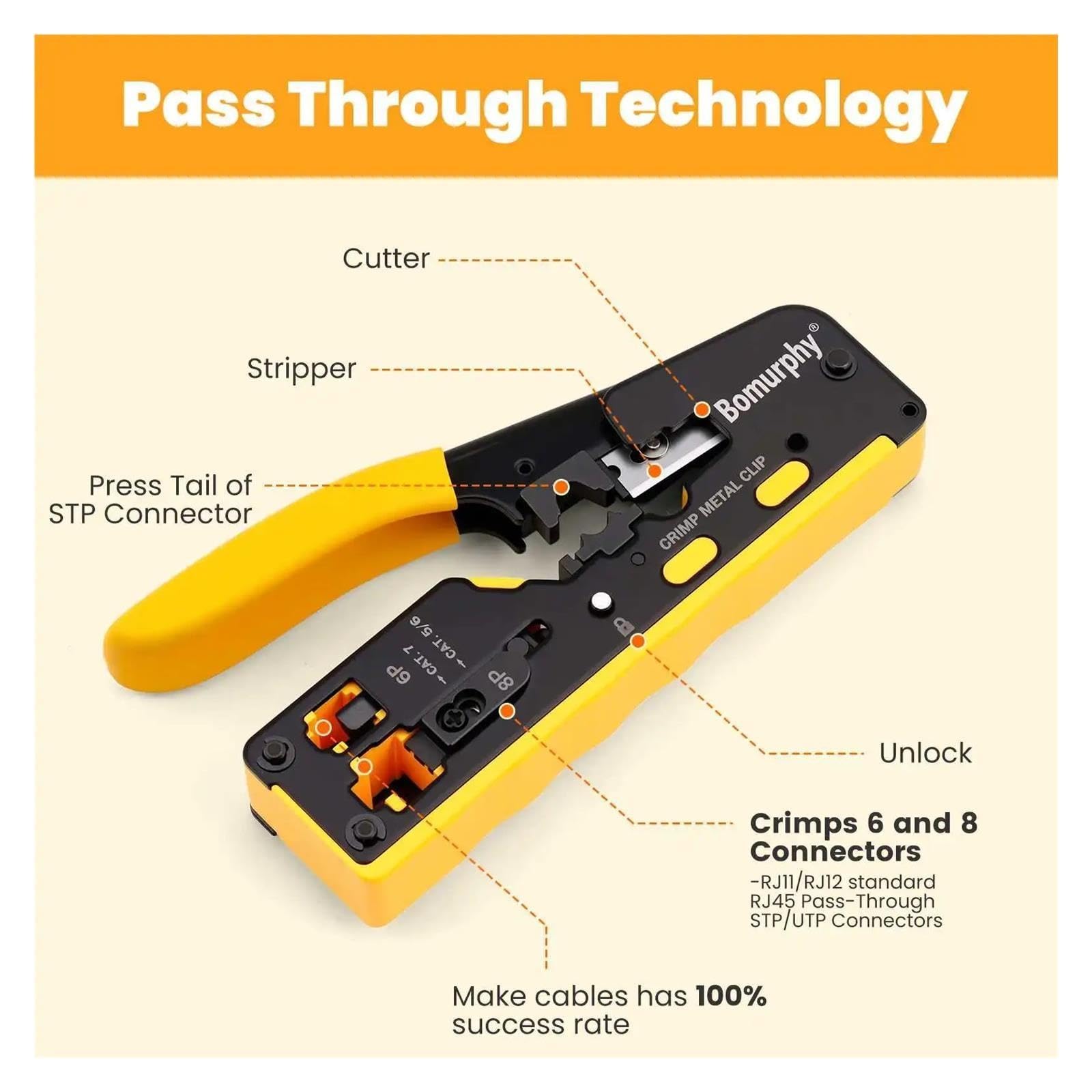 1 pz/1 set RJ45 Crimp Tool Kit Crimper | Multifunzionale RJ45 Crimp Tool Kit (Crimper Kit)