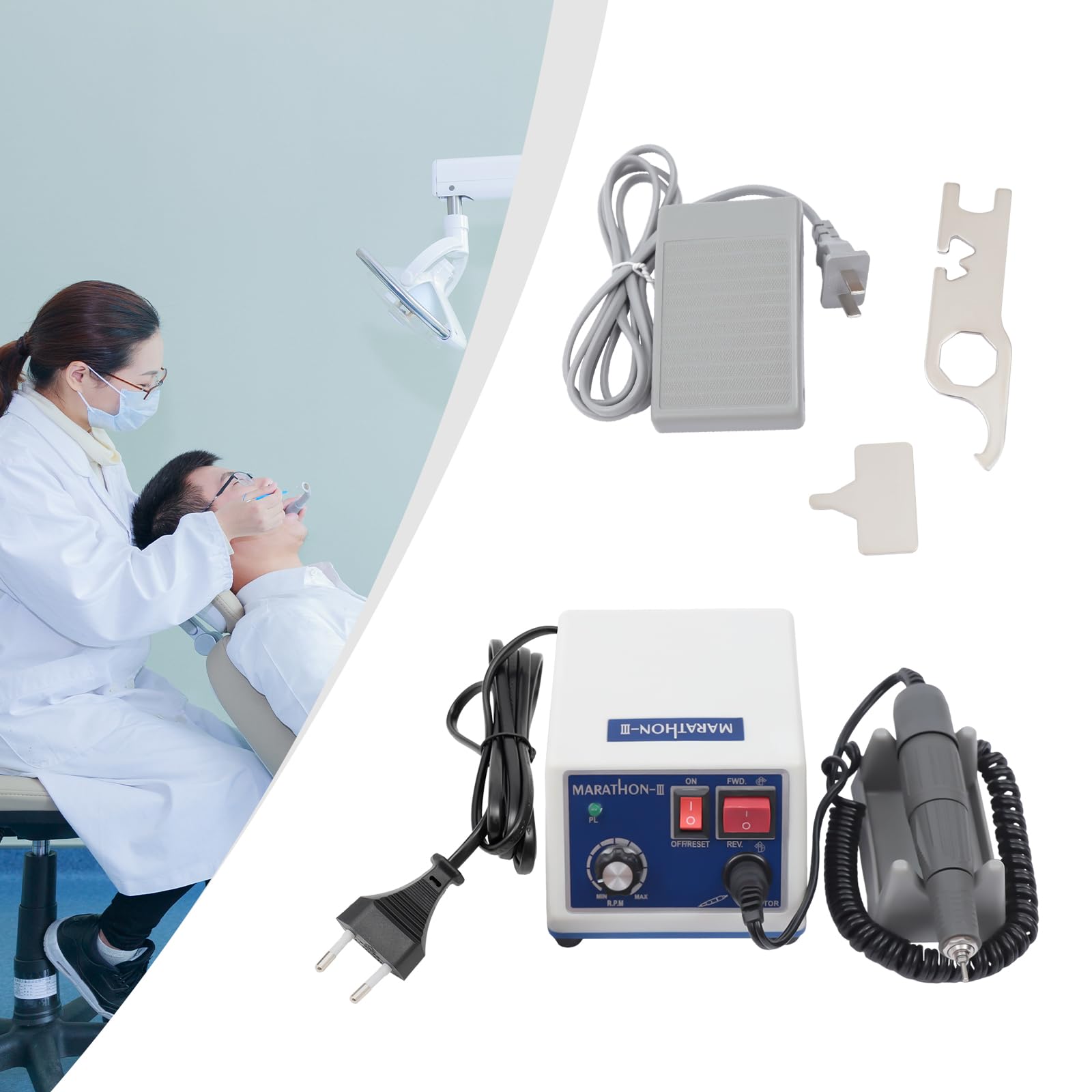 Lucidatrice Elettrica Smerigliatrice Dental Marathon Micro Motore Micromotore Con StüCk Angolo Per Ingegneria Dentale Laboratorio Micromotore Lucidatrice Macchina di Controllo Macchina N3 35000Rpm