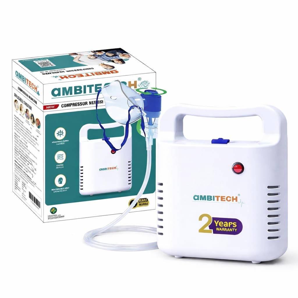 AmbiTech Portable Nebulizer Machine for Adults & Kids (2 Year Warranty, Made in