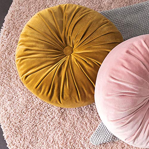 vctops Round Velvet Pleated Pumpkin Throw Pillow #TOP27