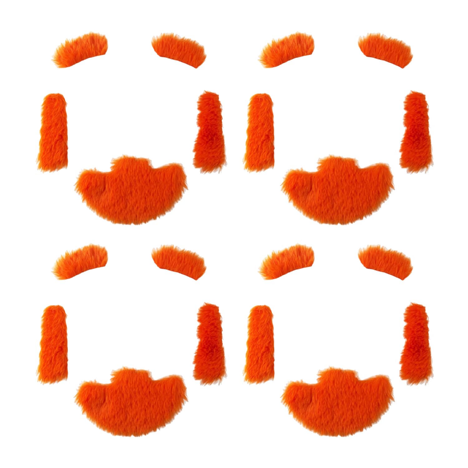 Bohue 4pcs St Patrick's Day Ginger Leprechaun Beard Adult Deluxe Orange Leprechaun Ginger Beard St Patricks Day Beard Accessories Side Burns & Eyebrows Irish Party Supplies