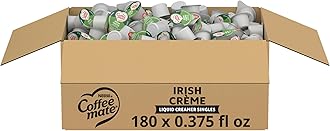 Nestle Coffee mate Coffee Creamer, Irish Creme, Concentrated Liquid Creamer Singles, Non Dairy, No Refrigeration, 0.375 fl oz Tubs (Pack of 180)