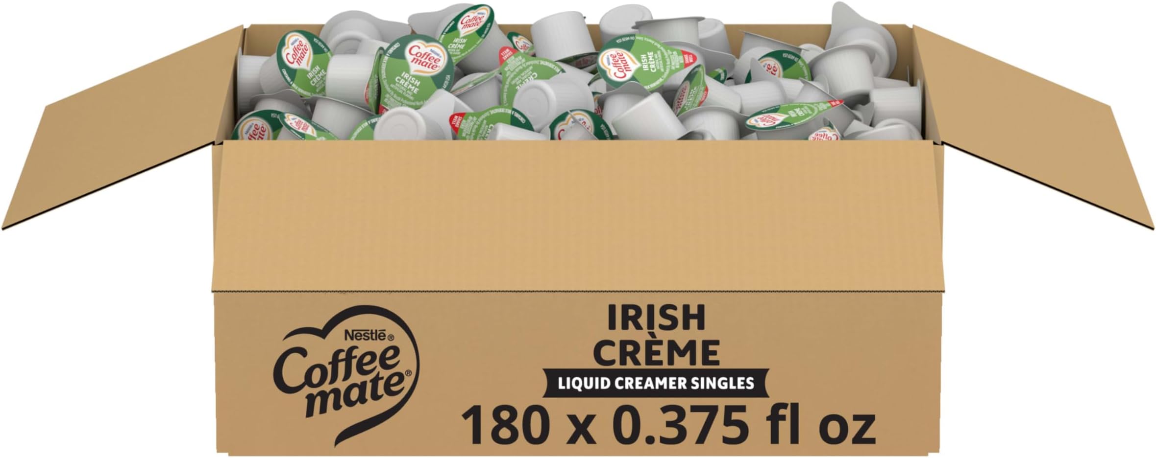 Nestle Coffee mate Coffee Creamer, Irish Creme, Concentrated Liquid Creamer Singles, Non Dairy, No Refrigeration, 0.375 fl oz Tubs (Pack of 180)