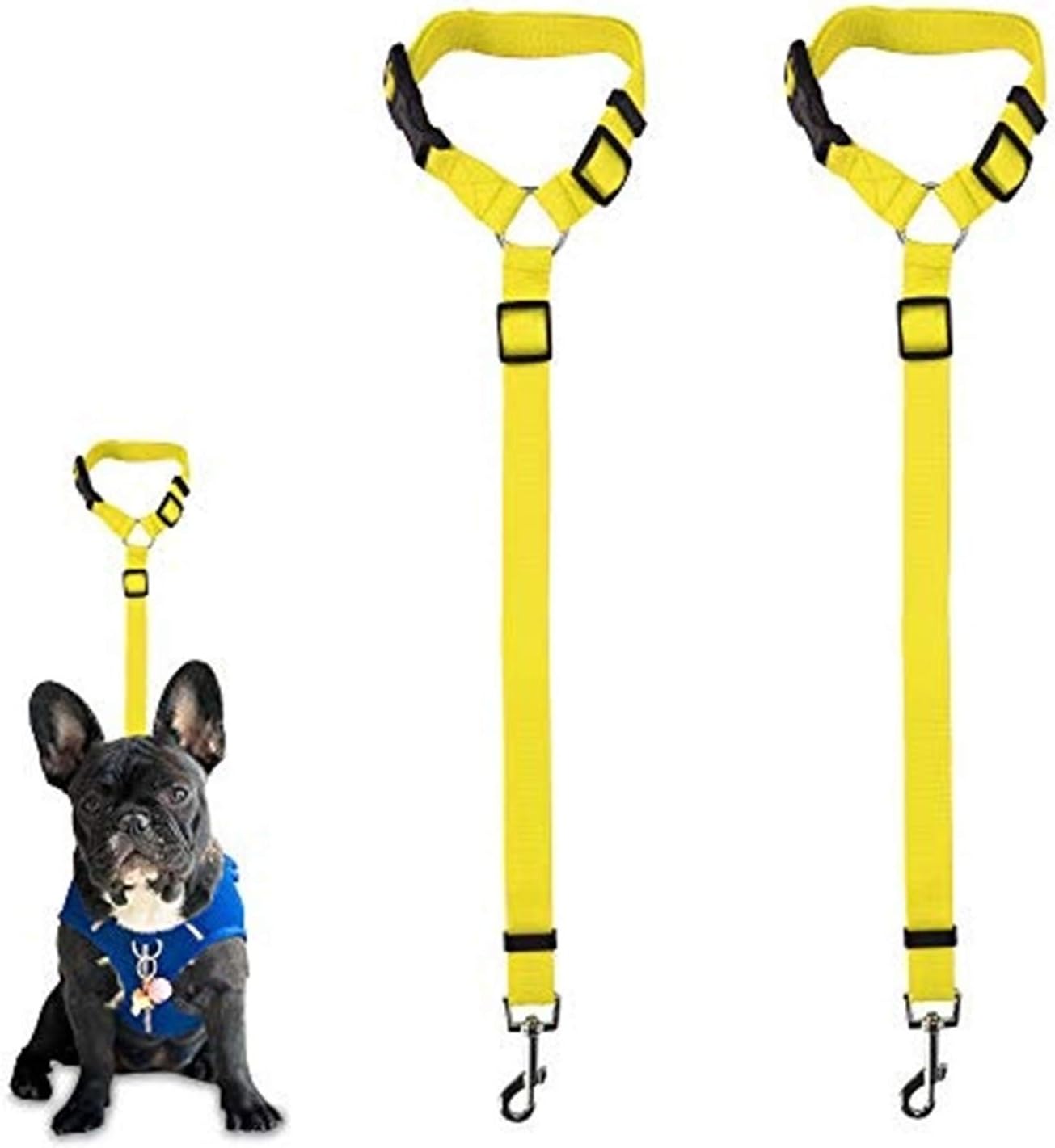 Dog Seat Belt, 2 Pack Safety Strap Car Headrest Restraint Adjustable Nylon Fabric Dog Restraints Vehicle Seatbelts Harness in Vehicle…