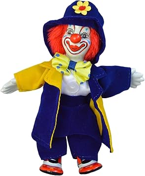 Clown Figure Porcelain Clown Ornament Miniature Funny Statue Mini Home Decor for Holidays Office Table Decor - B
