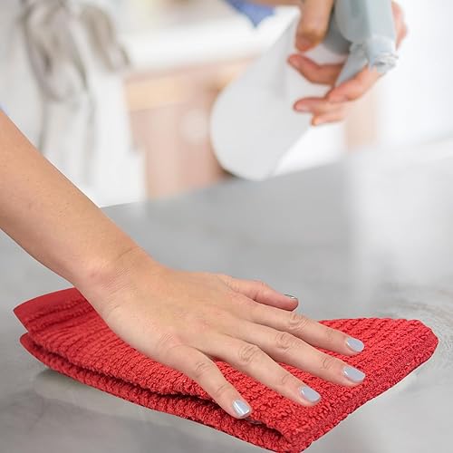 Miniatura 8 de Paquete de 12 toallas para mopa de barra de cocina, algodón, 16 x 19 pulgadas, trapos y paños de limpieza, platos, servicio de limpieza, toallas de