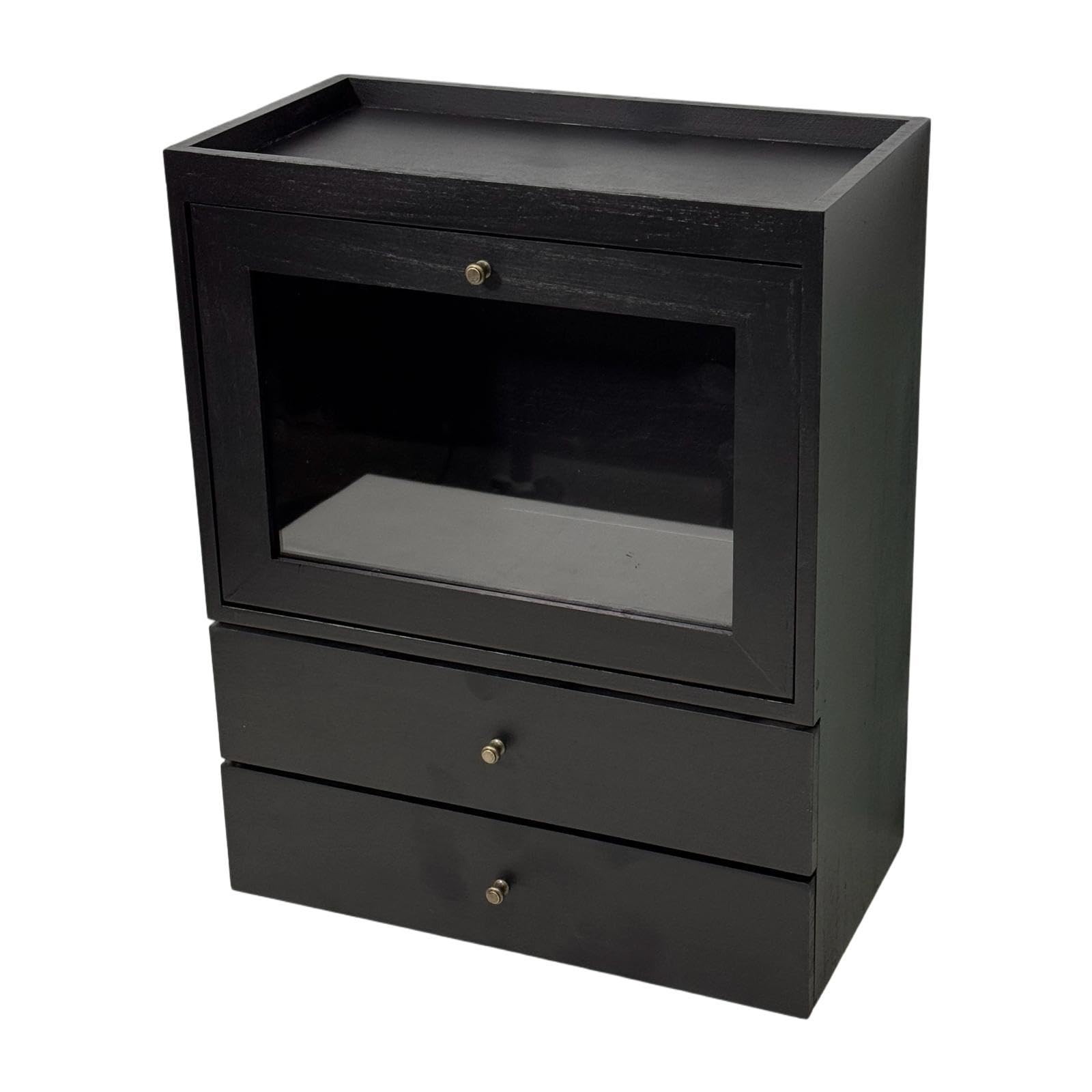 Colcolo Organizador de perfumes de Madera, Caja de Almacenamiento para el Cuidado de Piel, Elevador de cosméticos, Expositor de fragancias Multiusos para, Negro
