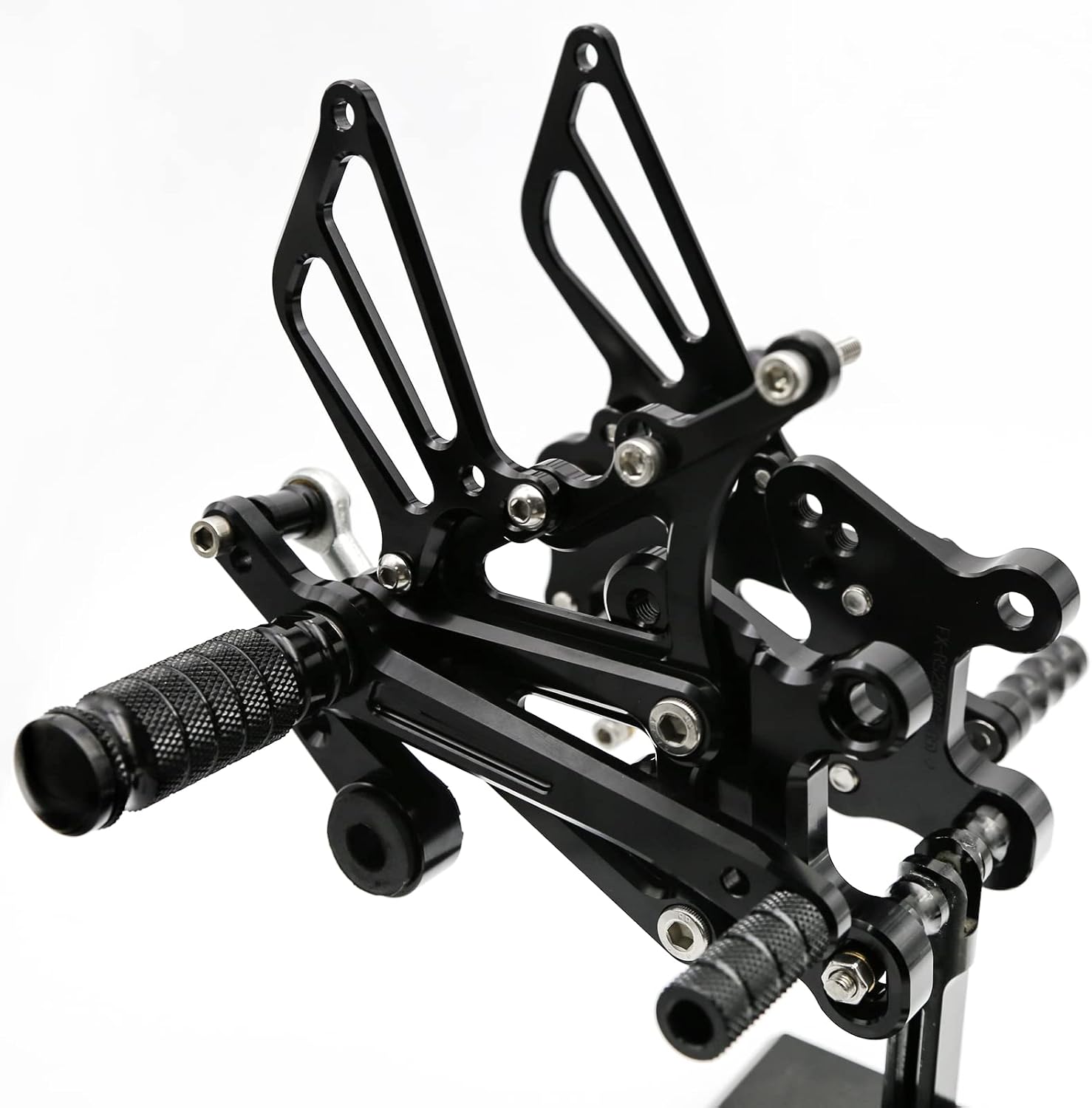 FXCNC CNC Adjustable Motorcycle Rearset Foot Pegs Rear Set Footrests Compatible with Aprilia rs250 1996 1997 1998 1999 2000 2001 2002(Brake adjustable base plate)