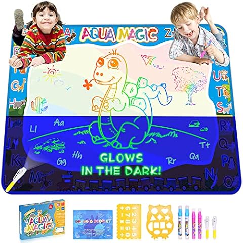 Loiion Kids Water Doodle Drawing Pad Mat Gift Toy Aqua Magic Board Cover