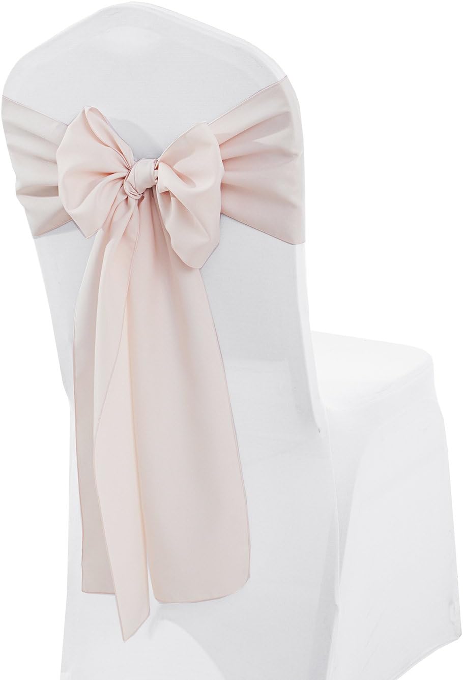 (10 PCS 8" x 108" Polyester Chair Sashes Bow Sash Chair Bows Ties for Wedding Decoration Party Banquet Events - (Black)