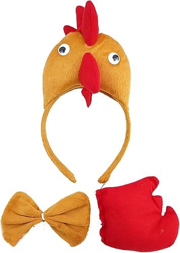 Miniatura 8 de TIKSON 3 piezas de disfraz de animal, gallo de pollo, accesorios para la diadema para disfraz de Halloween