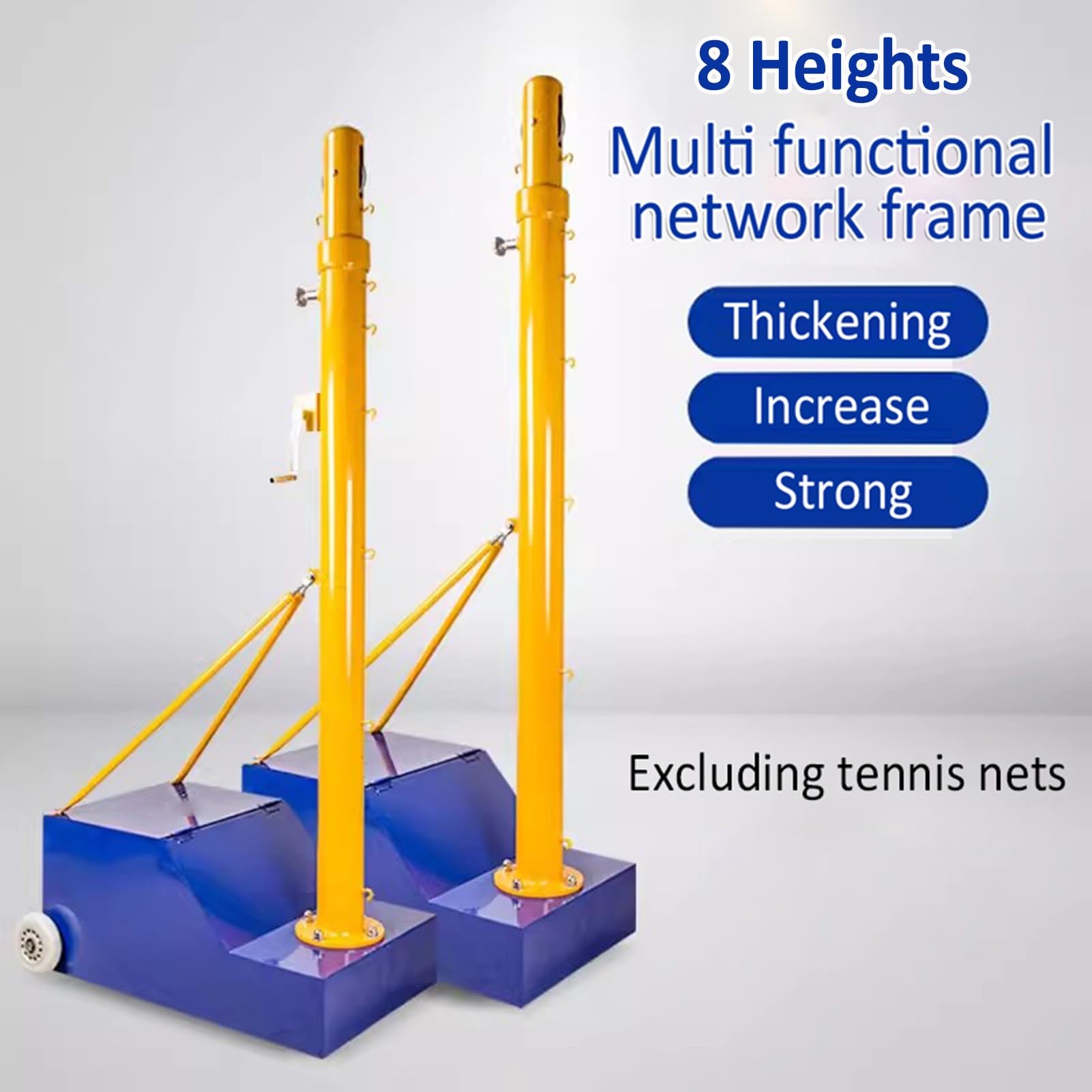 Rete da pallavolo Rete da badminton portatile Supporto per pallavolo/badminton con base stabile con ruote 6 regolazioni di altezza,