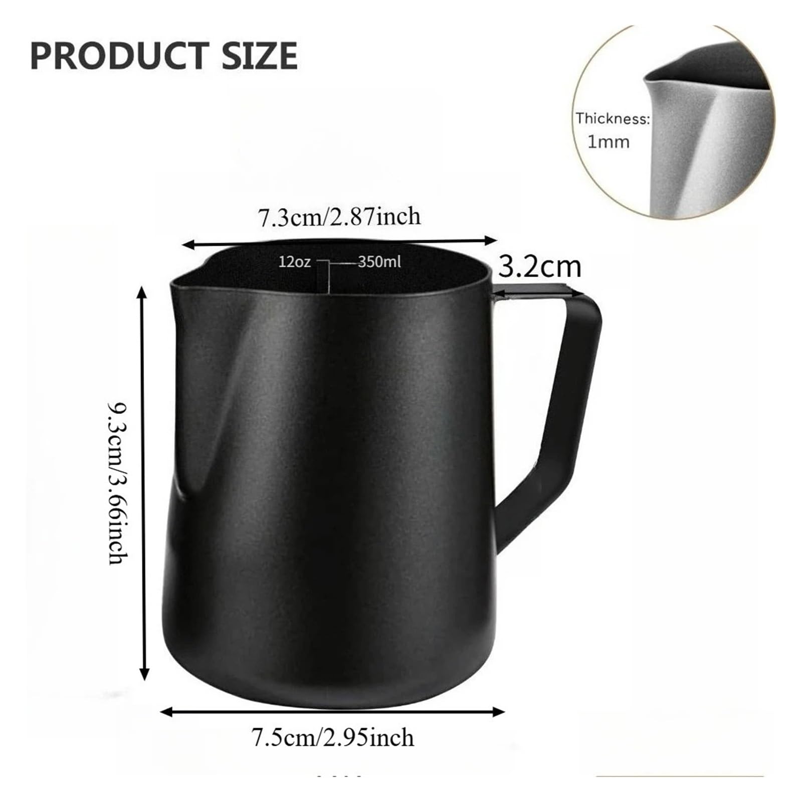 Wiederverwendbarer Milchaufschäumkrug aus Edelstahl, Espresso-Dampfkrug, kompatibel for Säfte, Smoothies, Kaffeezubehör