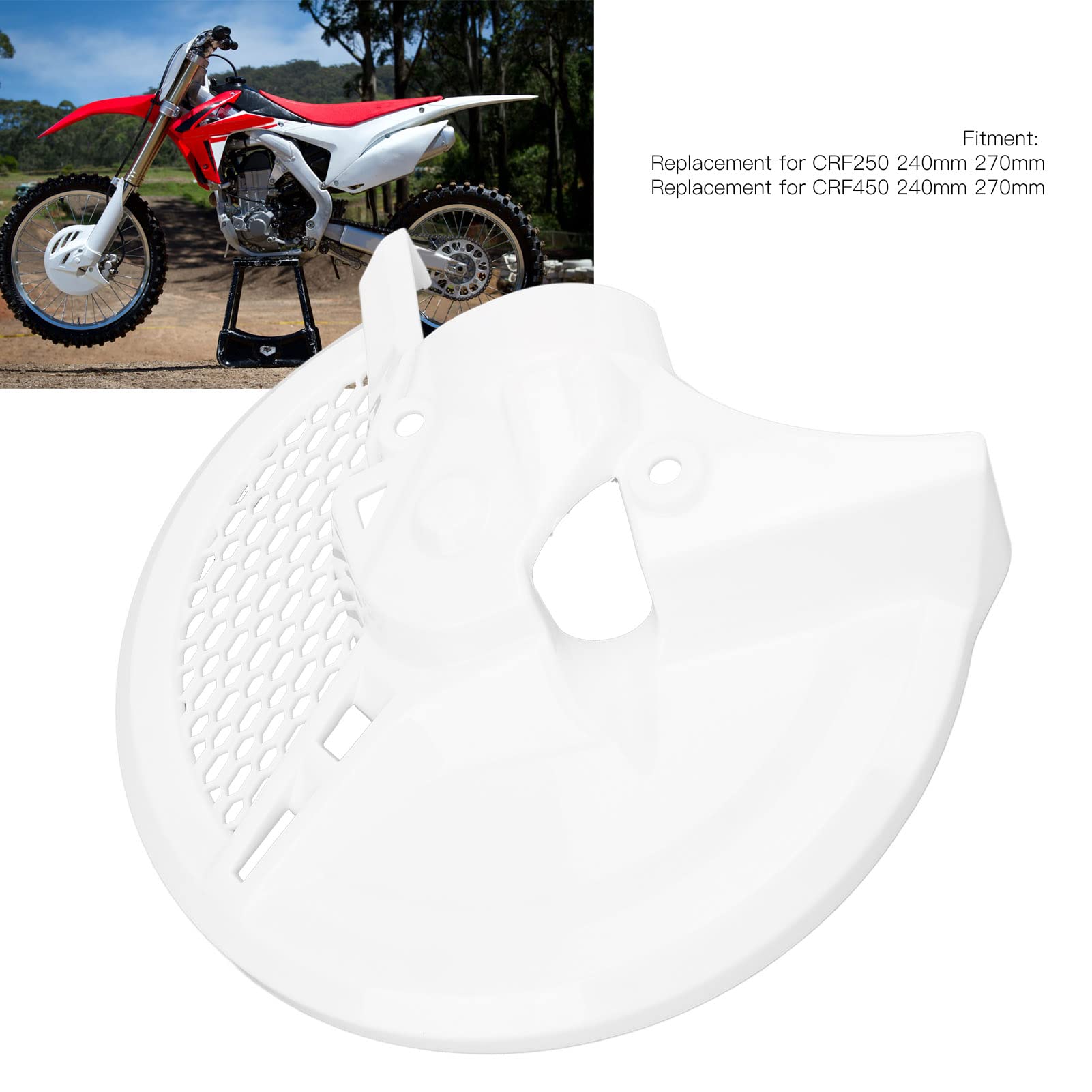 Ejoyous Protection de Disque de Frein de Moto, Couvercle de Protection ABS pour CRF250 CRF450, Installation Facile, Protège Le Disque de Frein Contre Les Dommages, adapté aux Motos Tout-Terrain