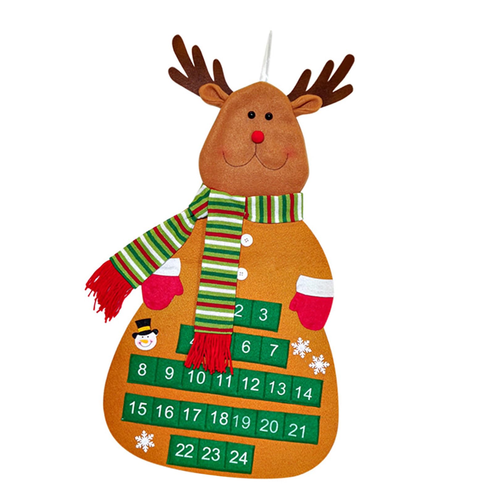 Buxuaaaa Christmas Tree Countdowns Calendar Seasonal Countdowns Calendar Ornament with Christmas Tree Shape for Family Holiday Decorations