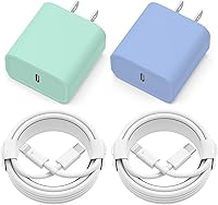 Vista 9 de Cargador de iPhone de carga rápida, paquete de 2 bloques de cargador de pared USB C de 20 W con 2 cables tipo C a Lightning certificados MFi de 6