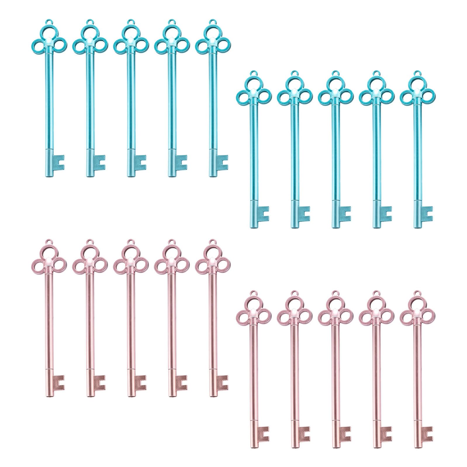 Homoyoyo 40pezzi Penna Gel Forma di Chiave Punta Fine Inchiostro Nero Cancelleria Scolastica Retrò Blu e Rosa per Studenti e Ufficio Regalo per Amanti delle Penne