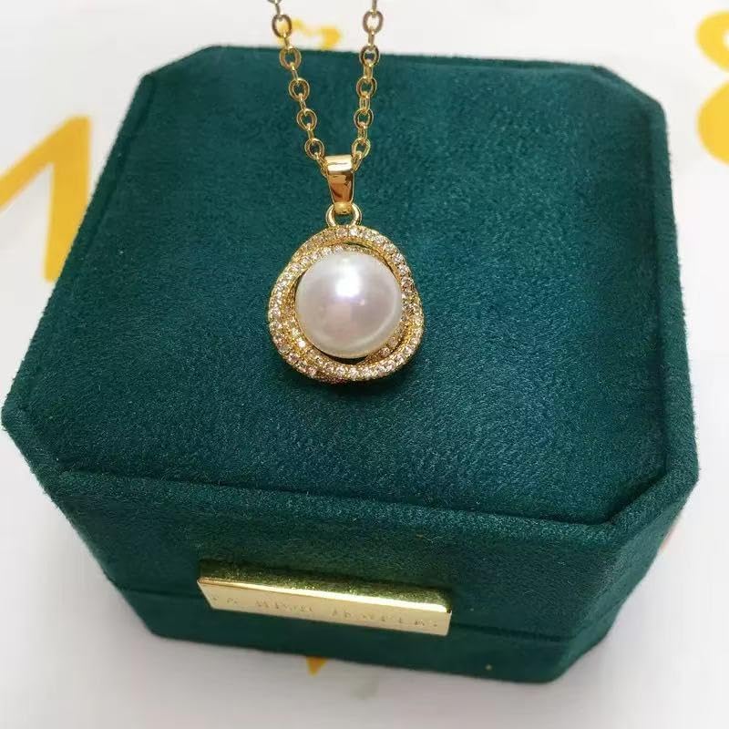 Pearl Necklaces for Women, Dainty Cute Freshwater Pearl Necklace for Women and Teen Girls Handmade Pearl Chain Necklace Everyday Jewelry Gift （14K Gold Plated） - Image 2