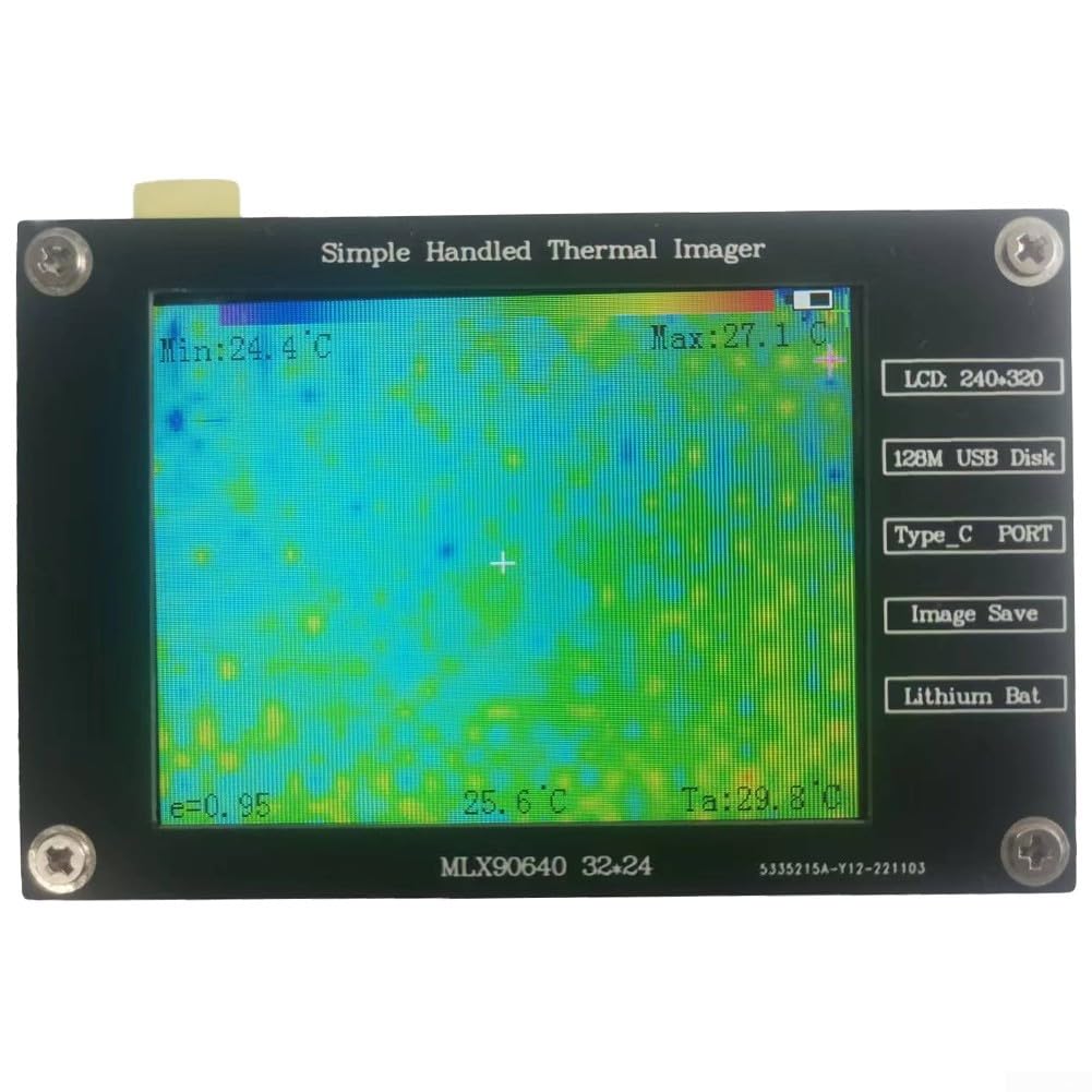 Cámara de imágenes térmicas de mano con resolución IR de 320 x 240, pantalla TFT de 2.8 pulgadas, -40 a rango, recargable por USB-C, temperatura infrarroja