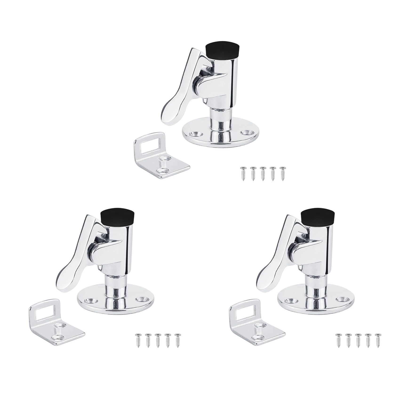 Jnchdghwa 3X Stainless Steel 316 Boat Door Stop Stopper Catch Door Holder Floor Knob Yacht RV Motorhome Spring Marine
