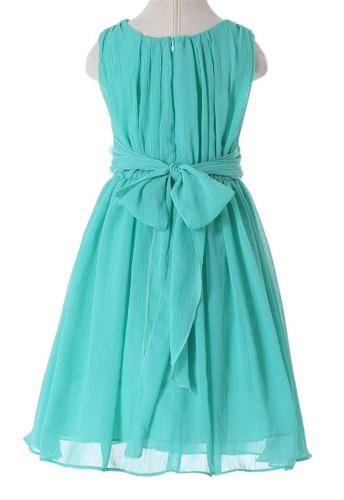 HAPPY ROSE Junior Bridesmaids Little Girls Elegant Ruffle Chiffon Summer Flowers Girls Dresses — view 2