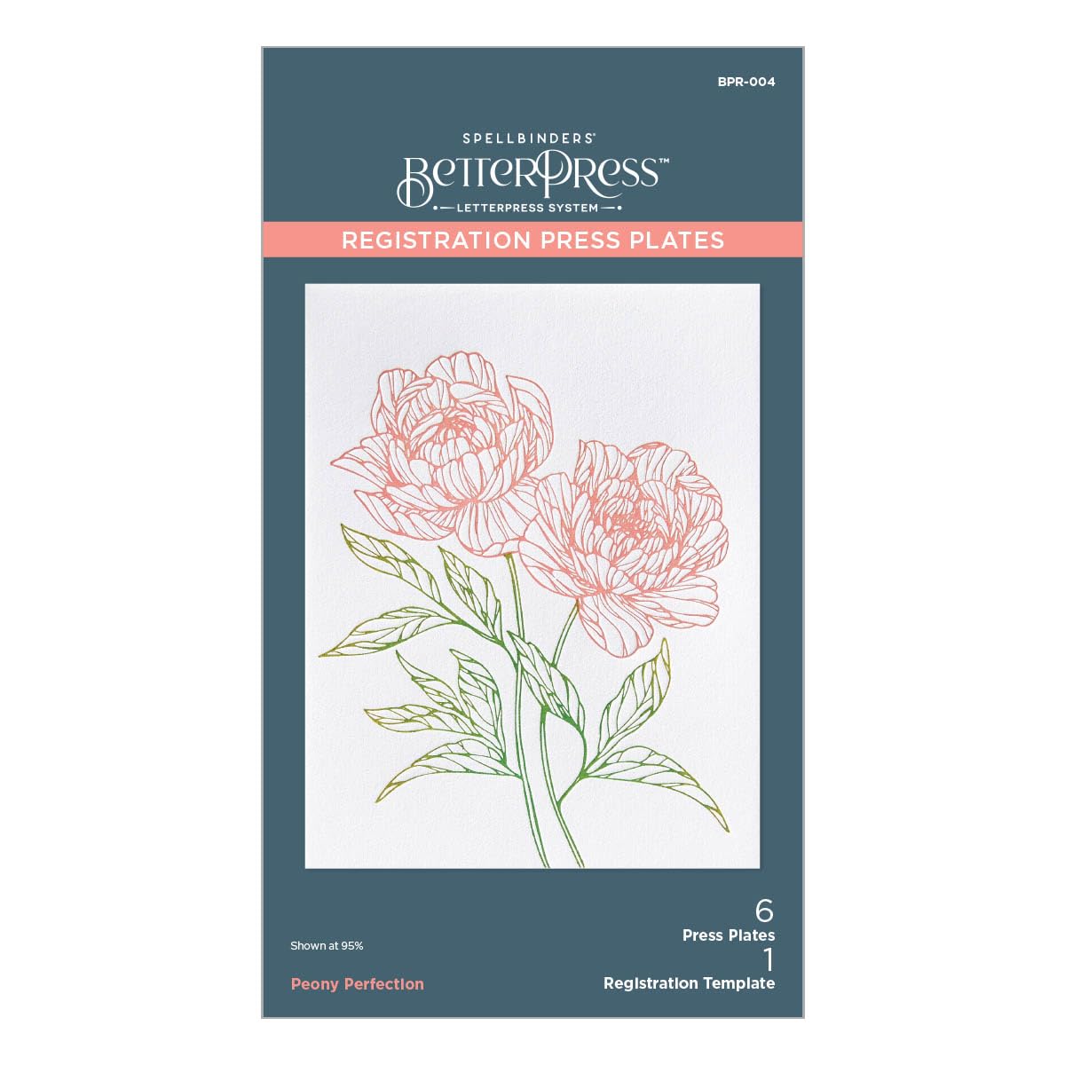 Spellbinders Metal Bpr-004 Peony Perfection Registration Press Plates From The Cheers To You Collection