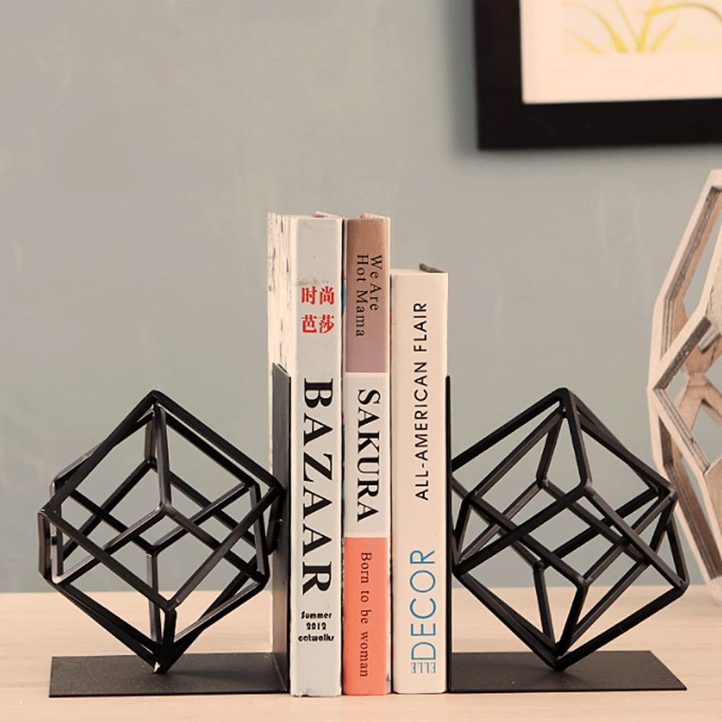 Buchstütze Buchstützen Buchstützen Art Deco Buchstütze Retro Persönlichkeit Buchstütze rutschfeste Buchstützen aus Metall Modernes Zuhause Einfach Praktisch Klassisch Schwarz Bücherhalter