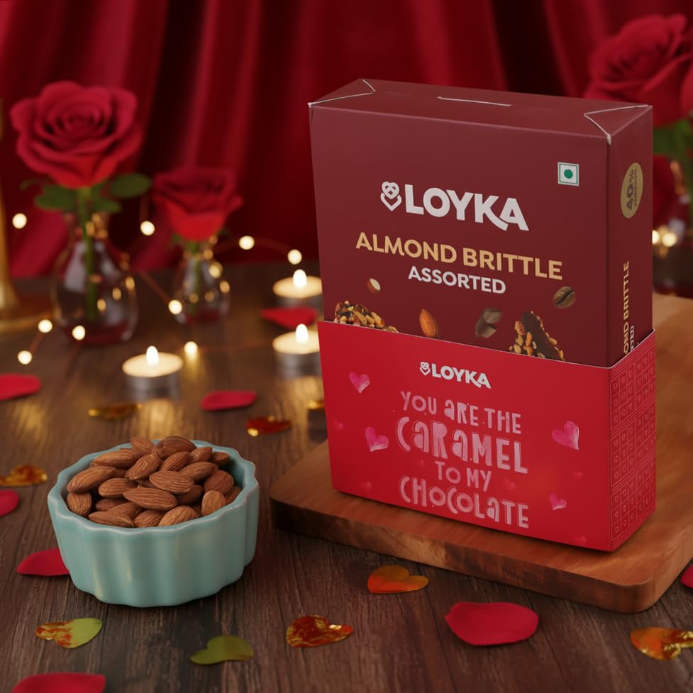 Image of Loyka Almond Brittle Assorted Valentine Gift Box 14 Pcs | Premium Chocolate Gift Box
