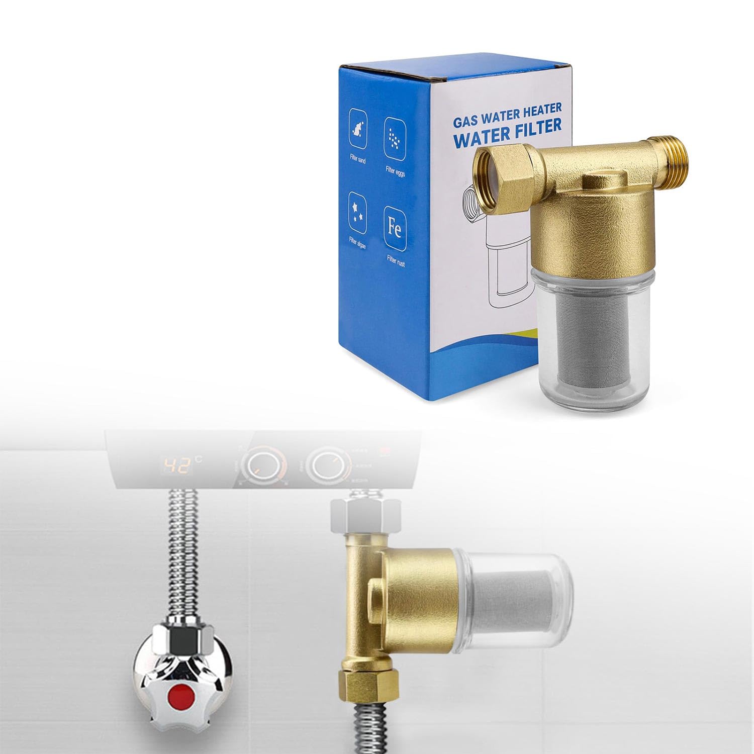 Set 3 Filtri Per Doccia 40μm In Acciaio Inox – Prefiltro Anticalcare Per Acqua, Compatibile 1/2 Pollice