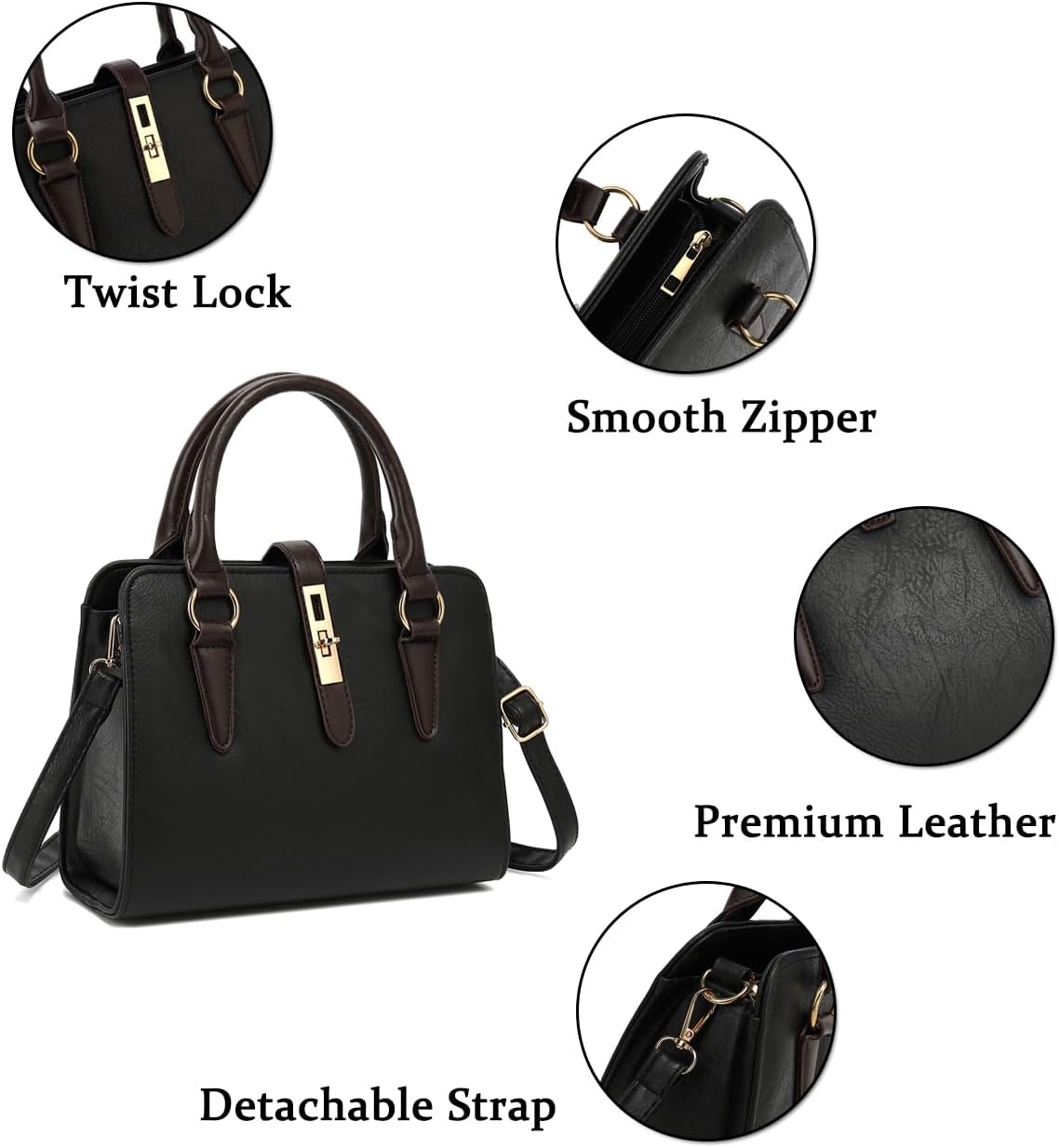 Vintage Purses and Handbags for Women, Top Handle Satchel Handbags with Strap, Crossbody Shoulder Bag Tote for Work | Spacious Capacity, Vintage