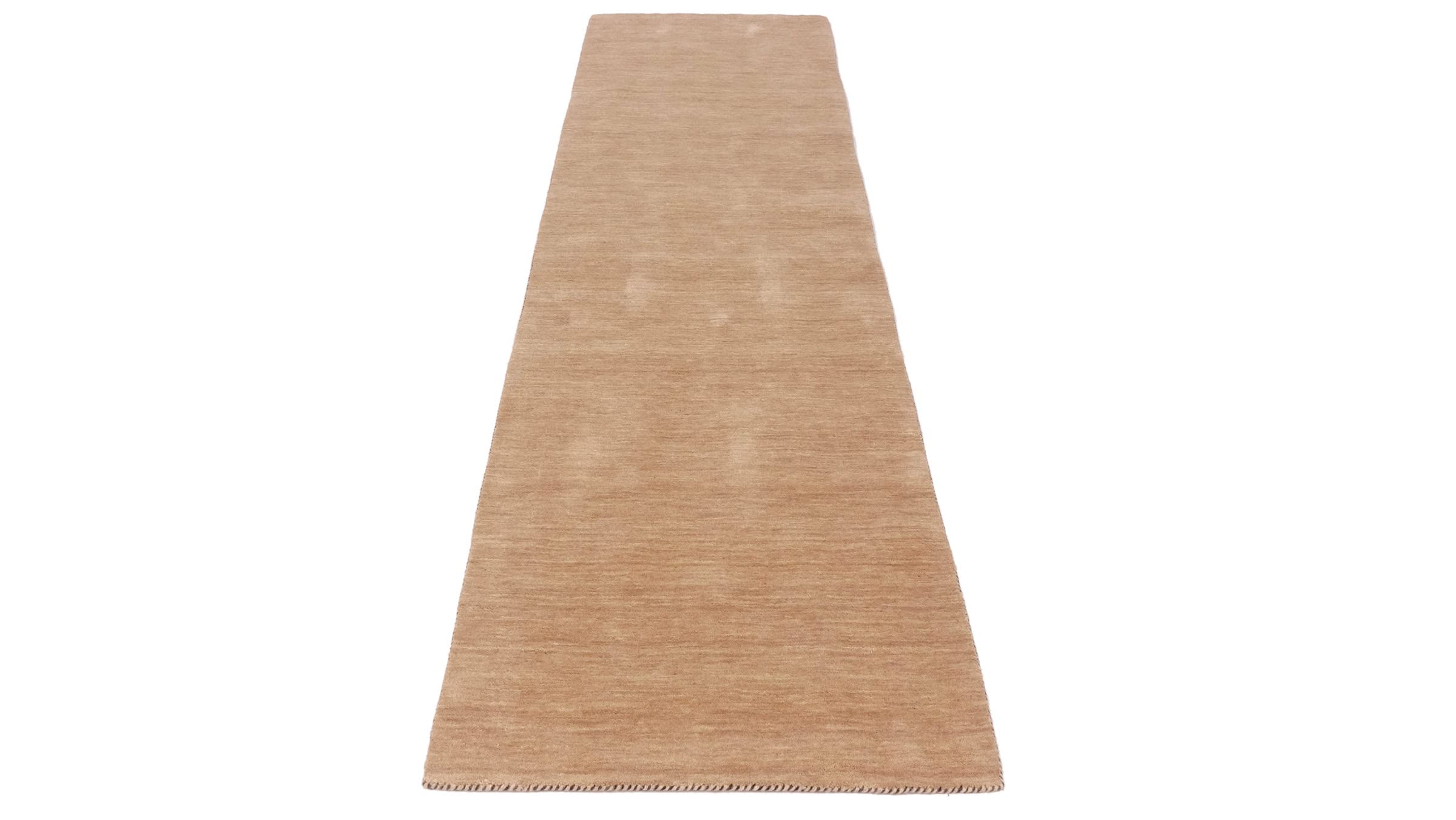 Gabbeh Uni Tapis en laine tissé à la main Beige uni 80 x 200 cm