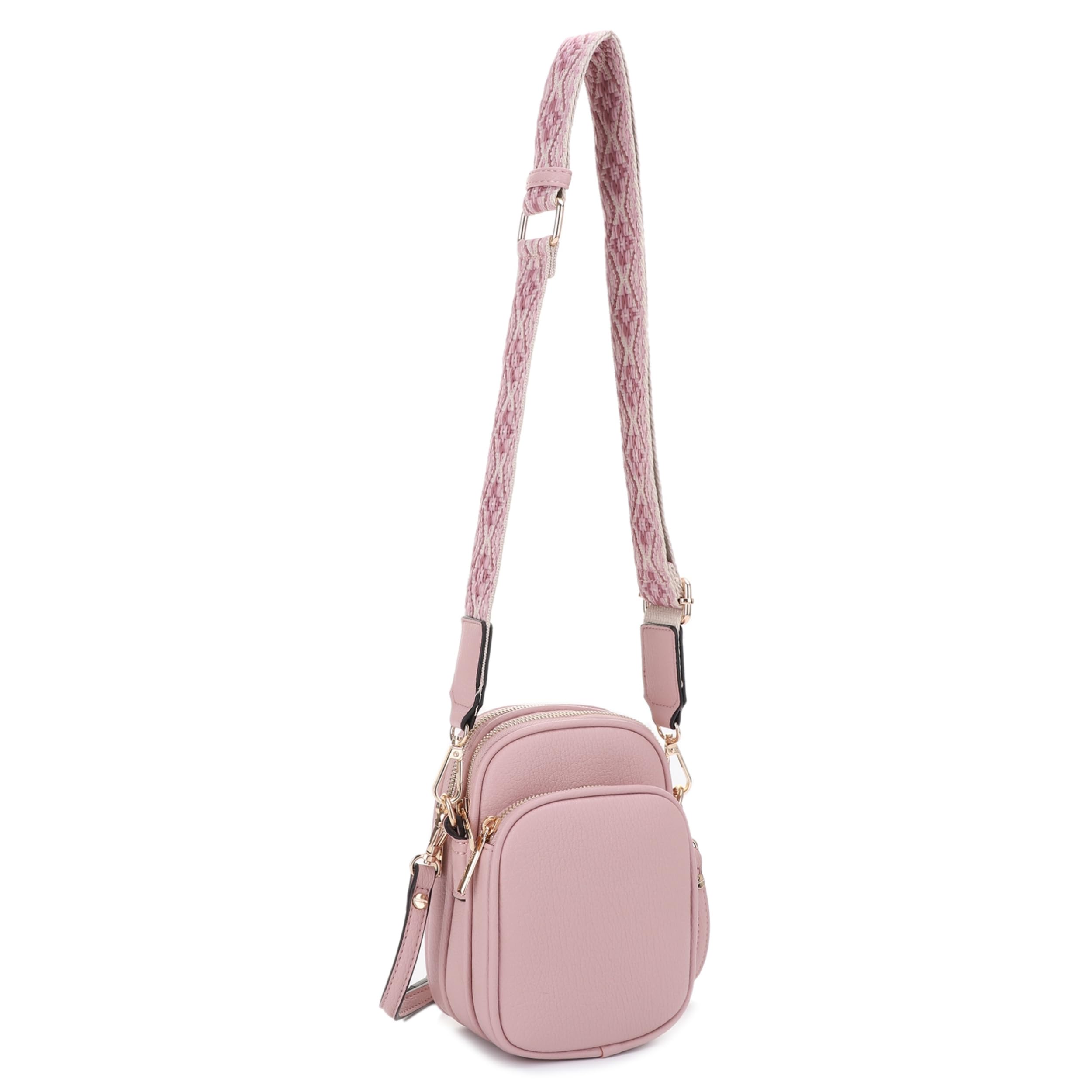 Mali+Lili Small Crossbody Bag for Women, Triple Compartment Shoulder Bag with Double Strap